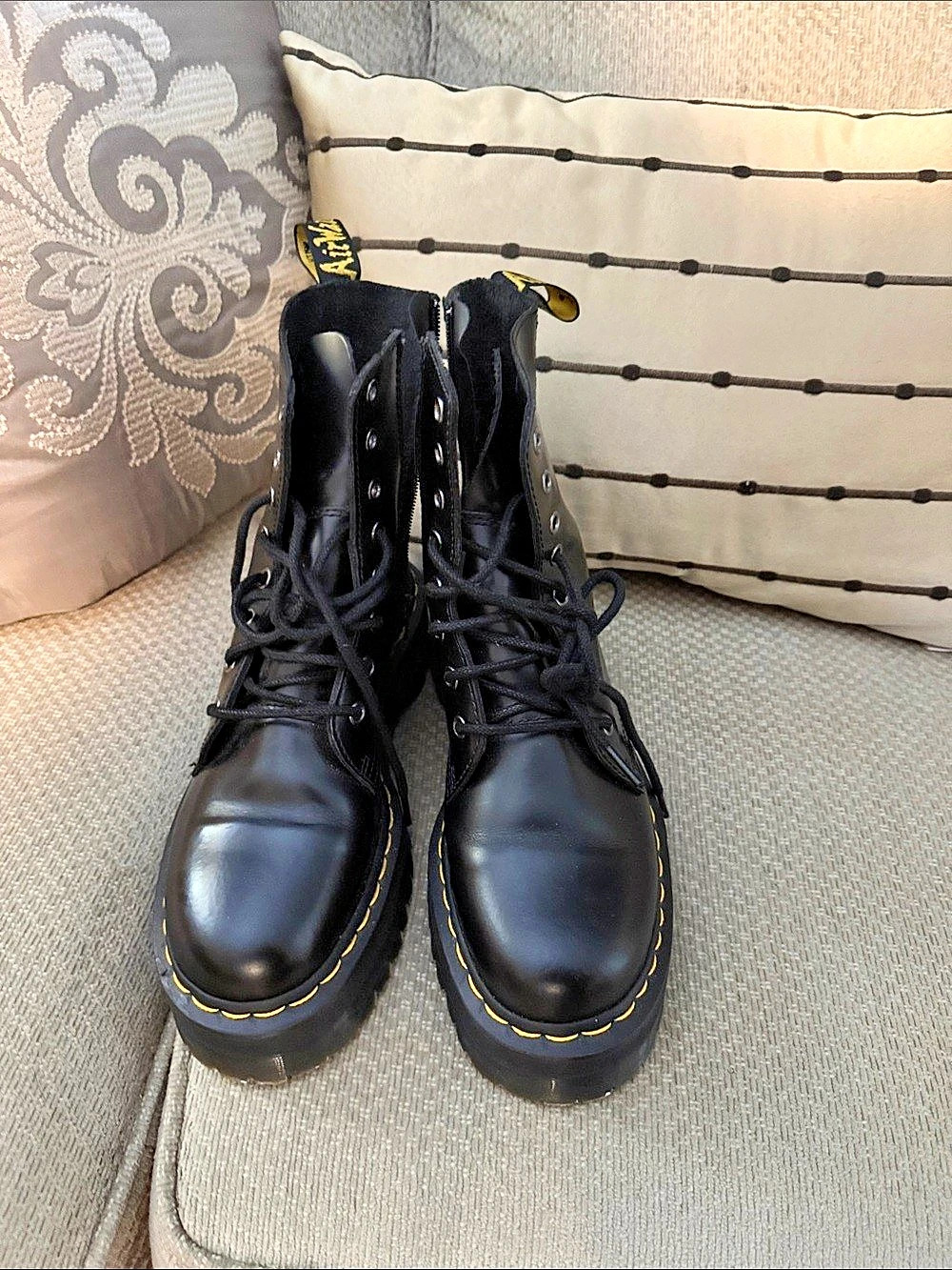 Dr. Martens Jadon Platform Combat Boots Black US 8/9